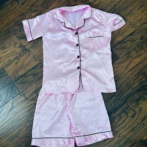 Pink Satin Pajama Set